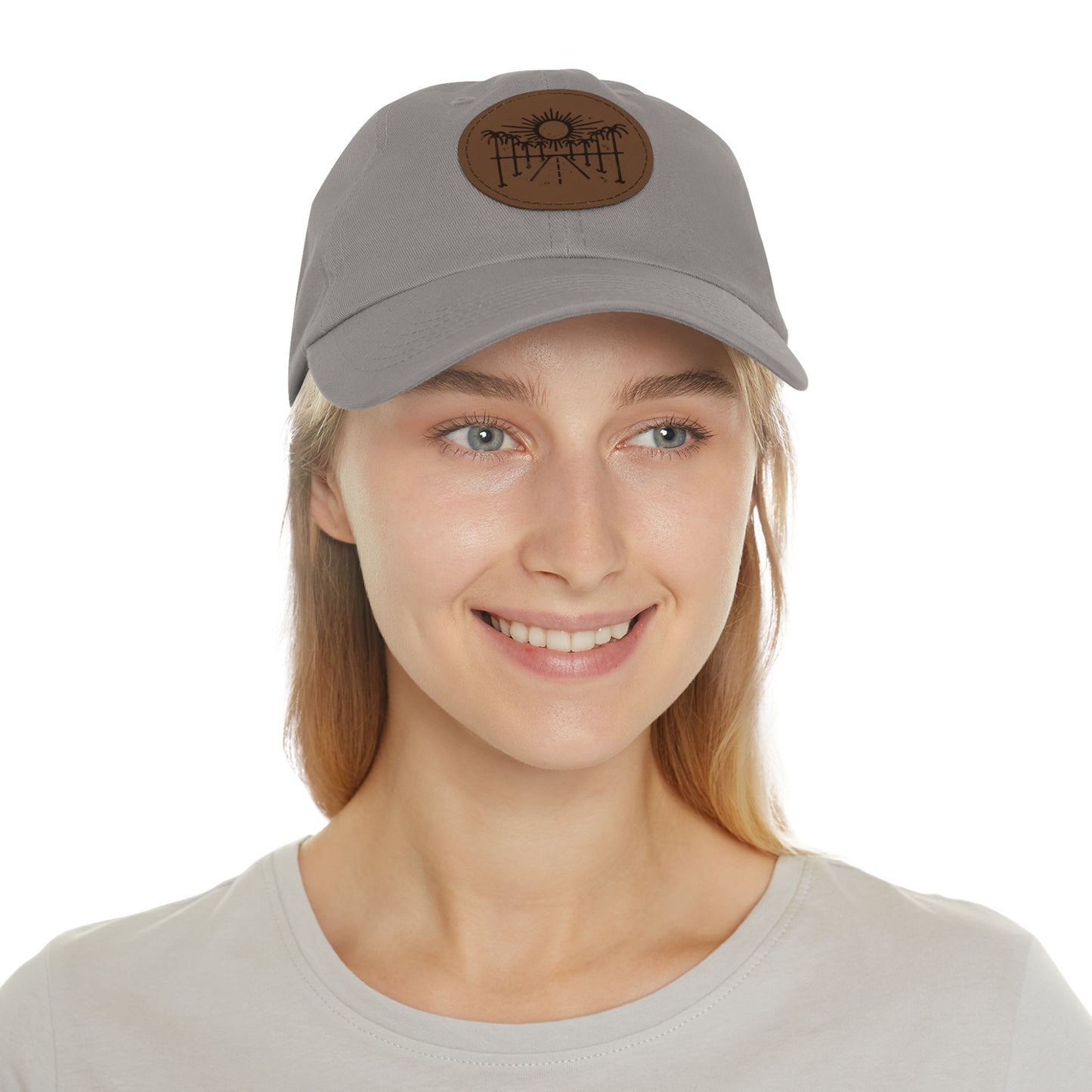 Sun Hat with Leather Patch - Dad Hat