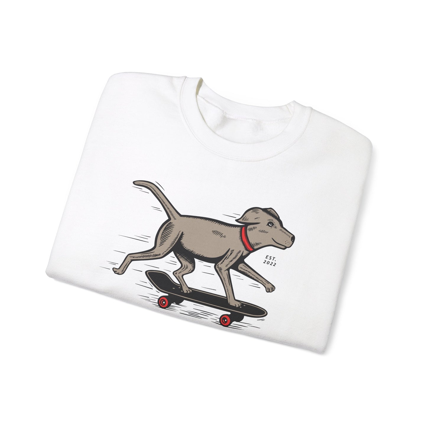 Sunshine Luckies Skateboarding Dog Unisex Heavy Blend™ Crewneck Sweatshirt