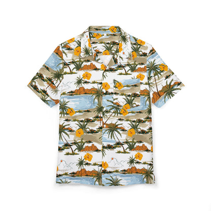 Tropical Island Hawaiian Shirt — Palm Trees & Hibiscus Beach Button-Down