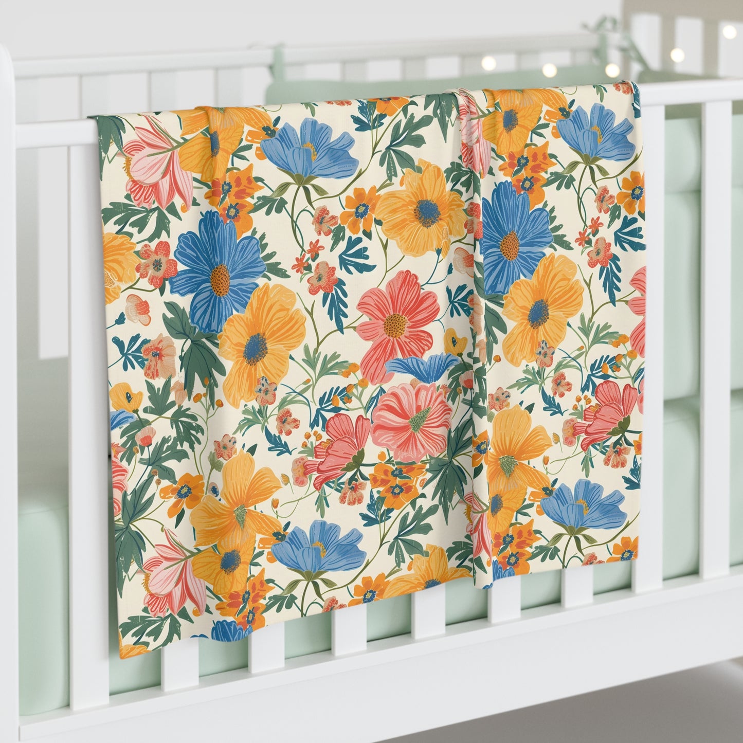 Vintage Summer Florals Baby Swaddle Blanket