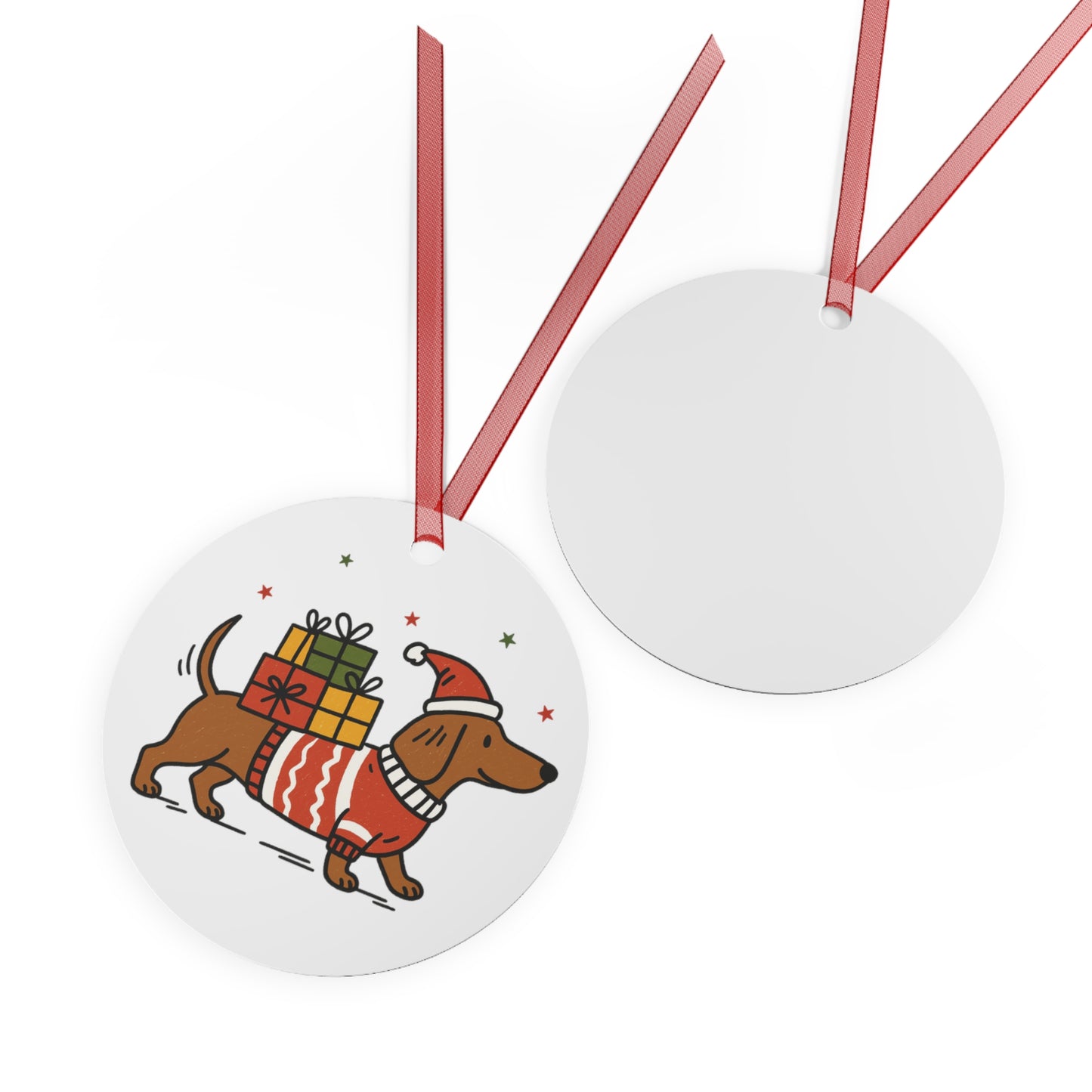 Dachshund Holiday Ornament — Cute Wiener Dog in Sweater