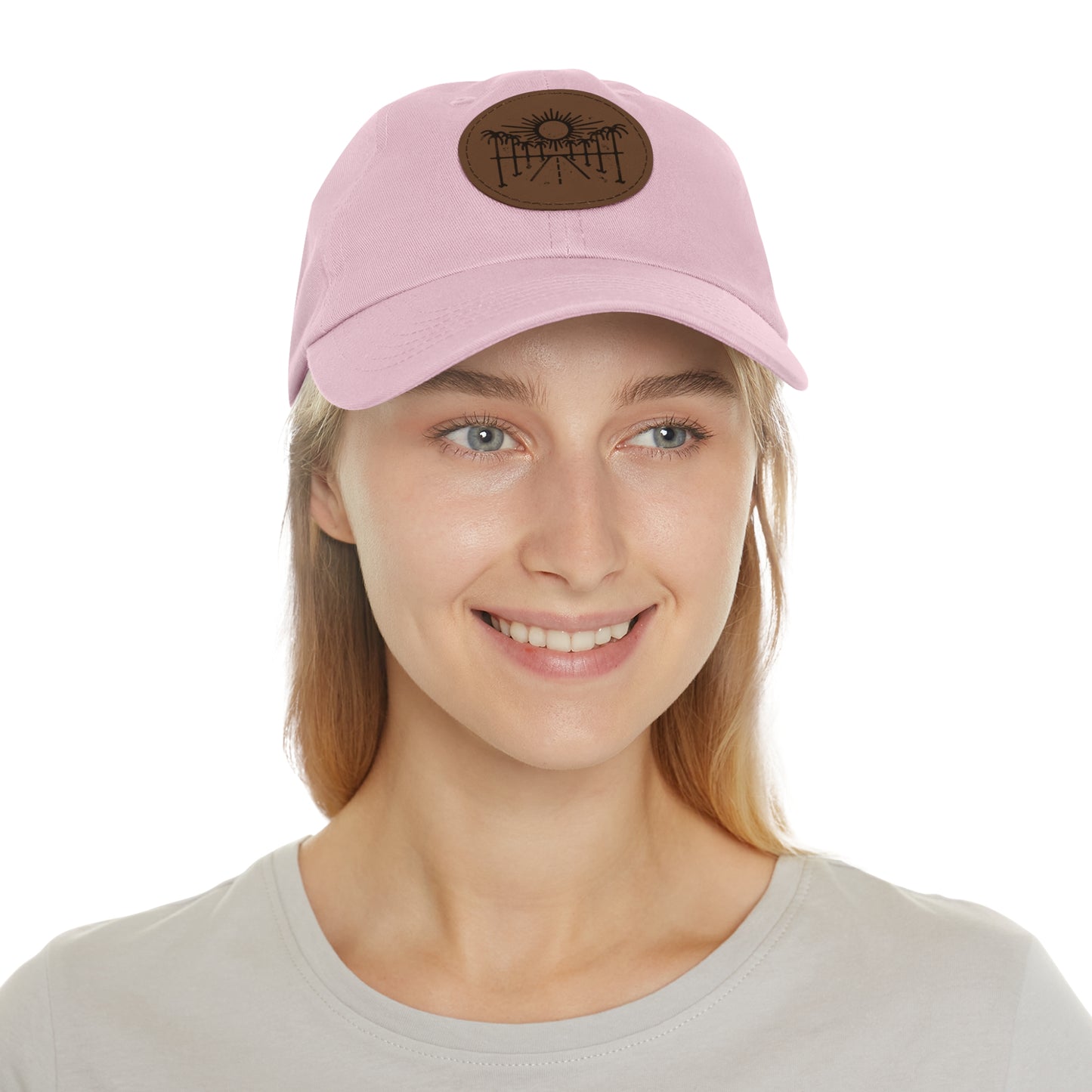 Sun Hat with Leather Patch - Dad Hat