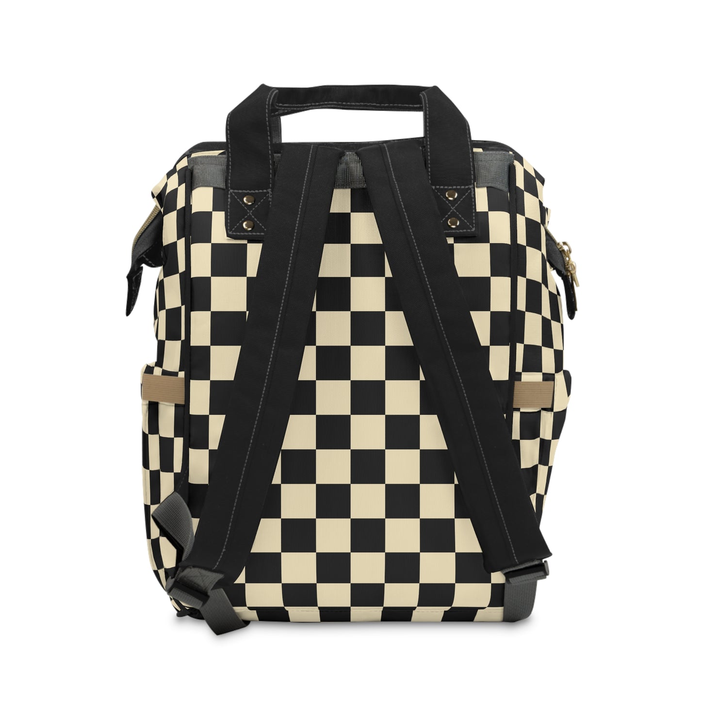 Black and White Checkered Diaper Bag Backpack