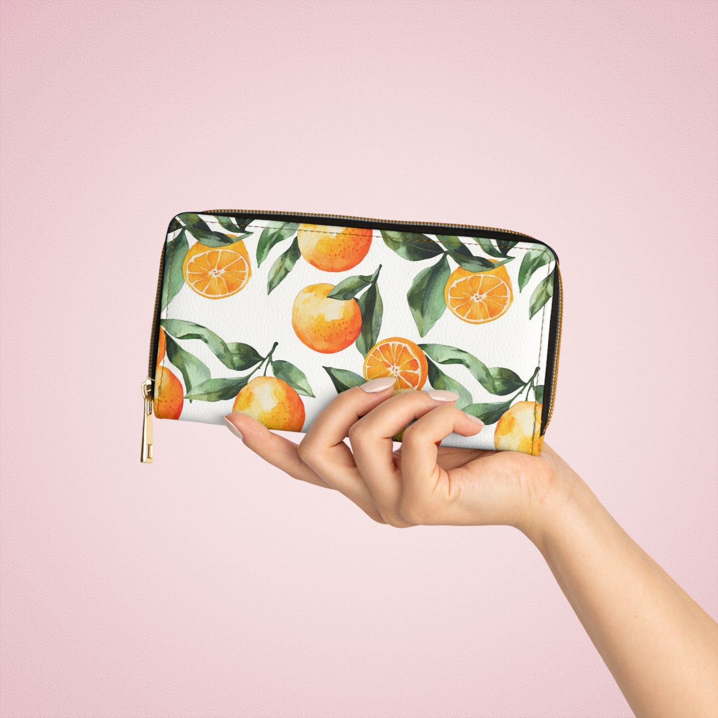 Orange Grove Citrus Zipper Wallet