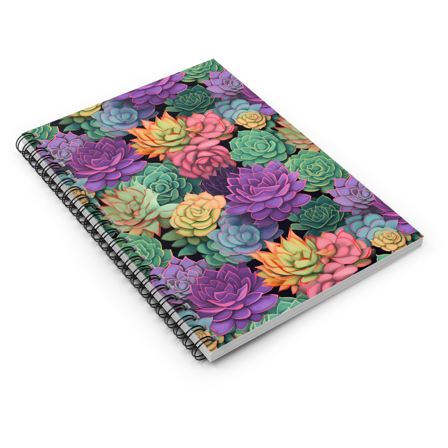 Colorful Succulents Spiral Notebook - Ruled Line