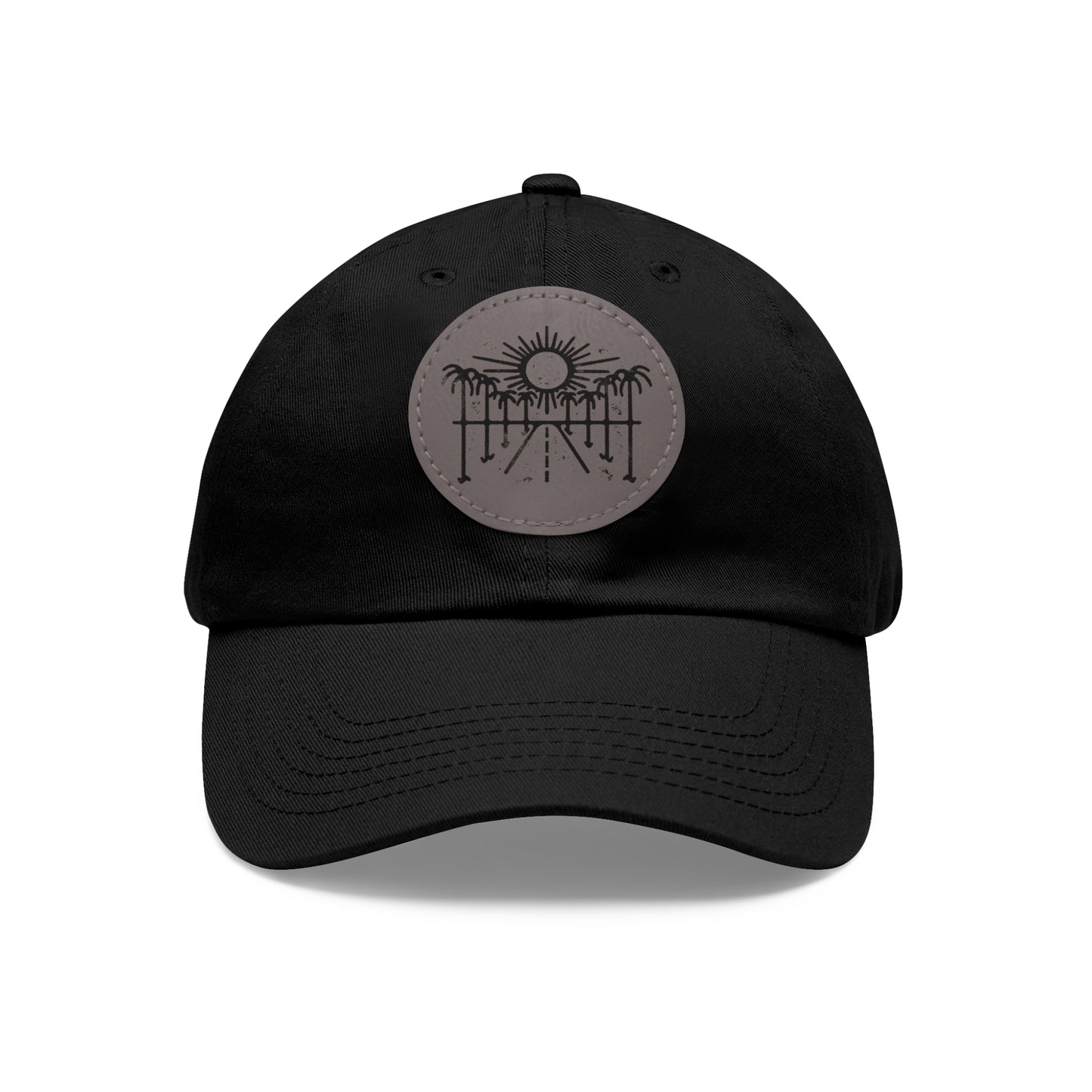Sun Hat with Leather Patch - Dad Hat