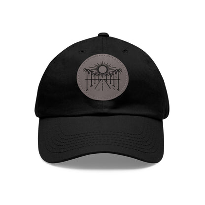 Sun Hat with Leather Patch - Dad Hat