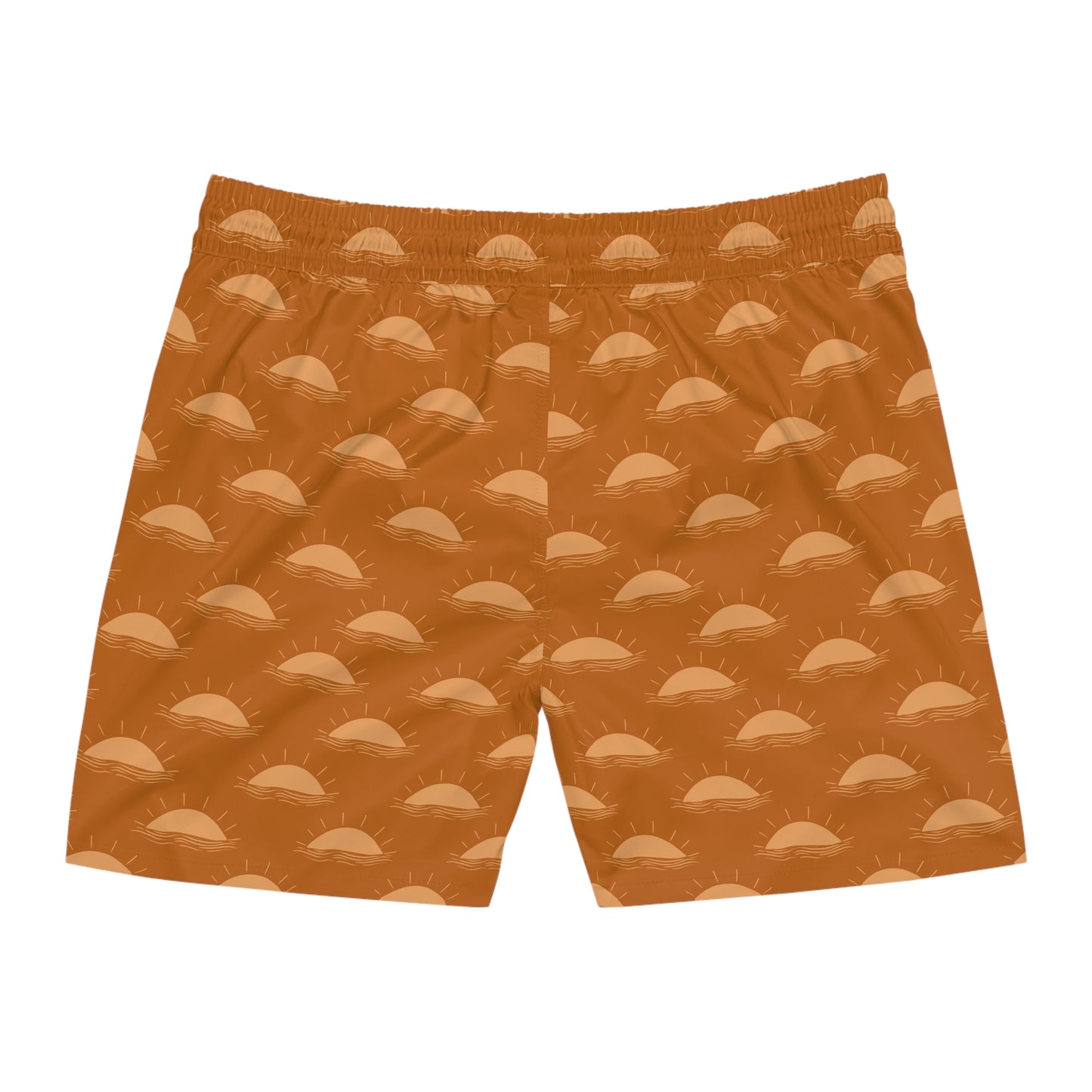 Sunset Wave Swim Shorts — Men's Mid-Length Beach Trunks