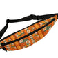 Retro Orange Floral Fanny Pack — Vintage 70s Boho Waist Bag