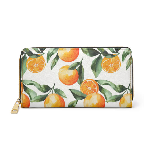 Orange Grove Citrus Zipper Wallet