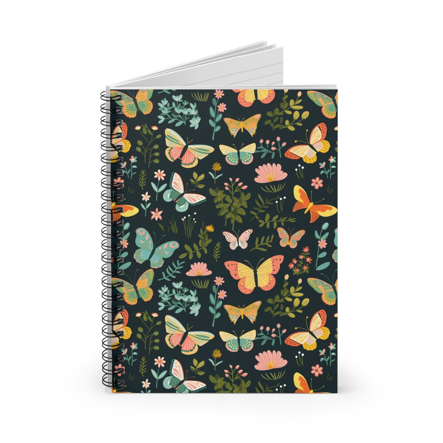 Woodland Butterfly Garden Spiral Notebook - Ruled Line