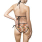 Floral Tie-Side Bikini — Vintage Peach Daisy Print Swimwear