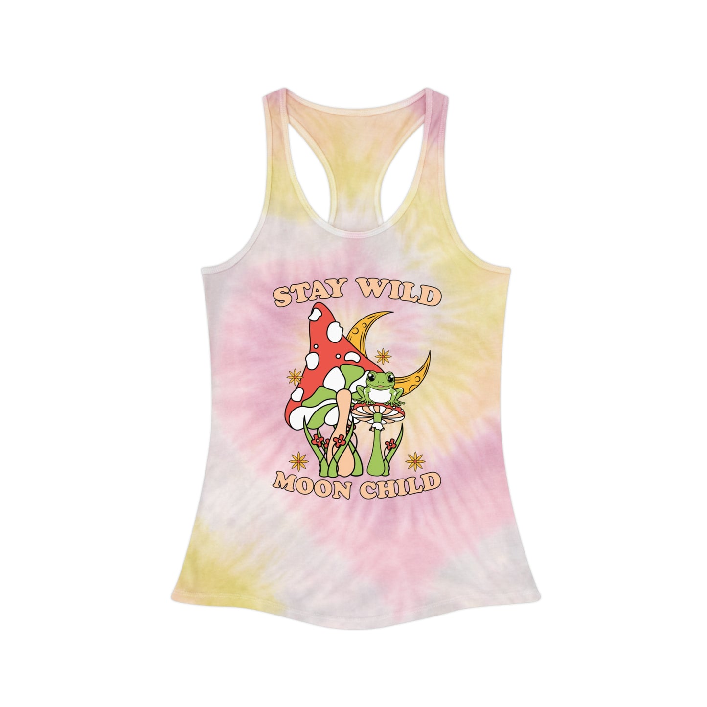 Stay Wild Moon Child Tie Dye Women's Racerback Tank Top