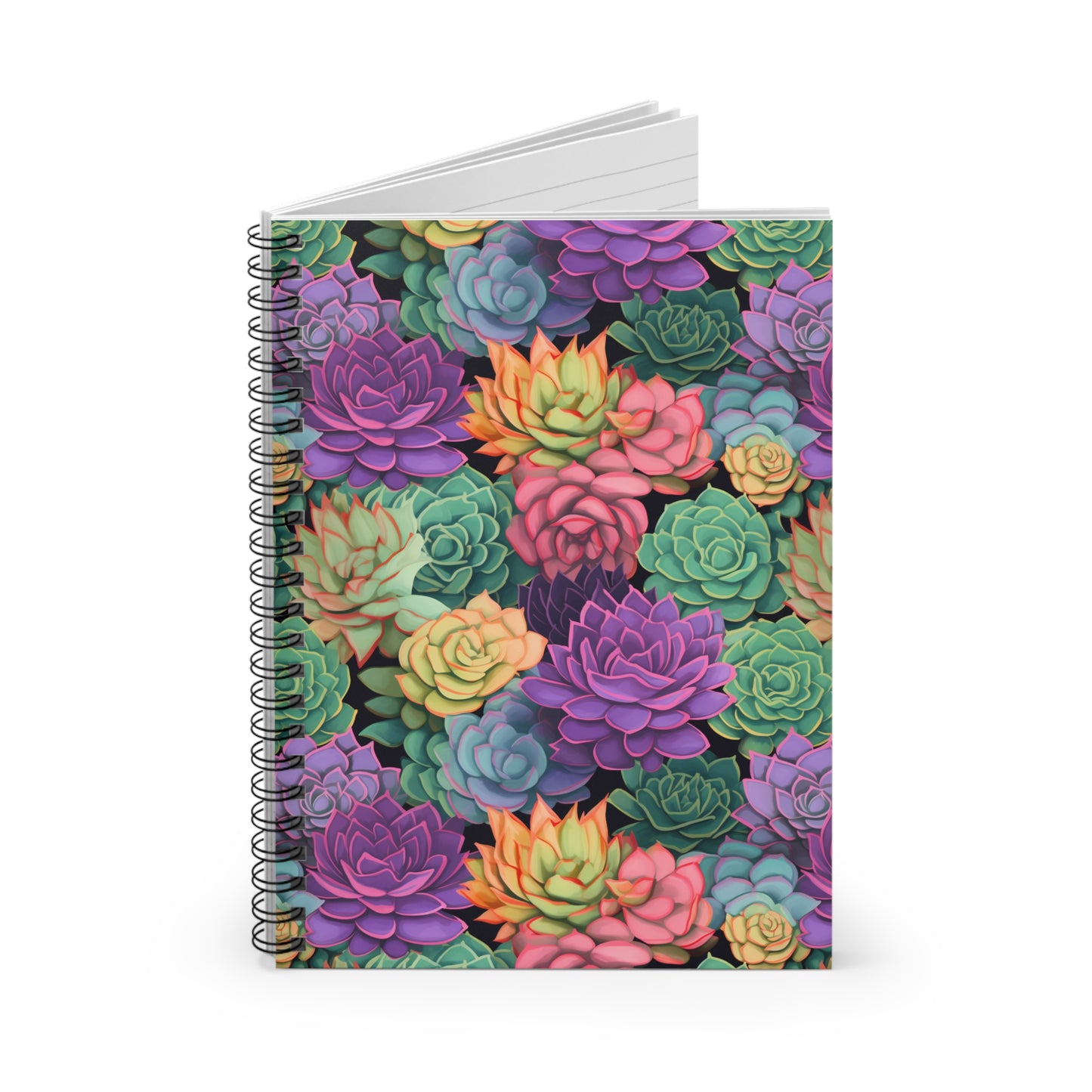 Colorful Succulents Spiral Notebook - Ruled Line