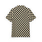 Checkerboard Hawaiian Shirt – Retro Black & Cream Camp Collar Button-Down