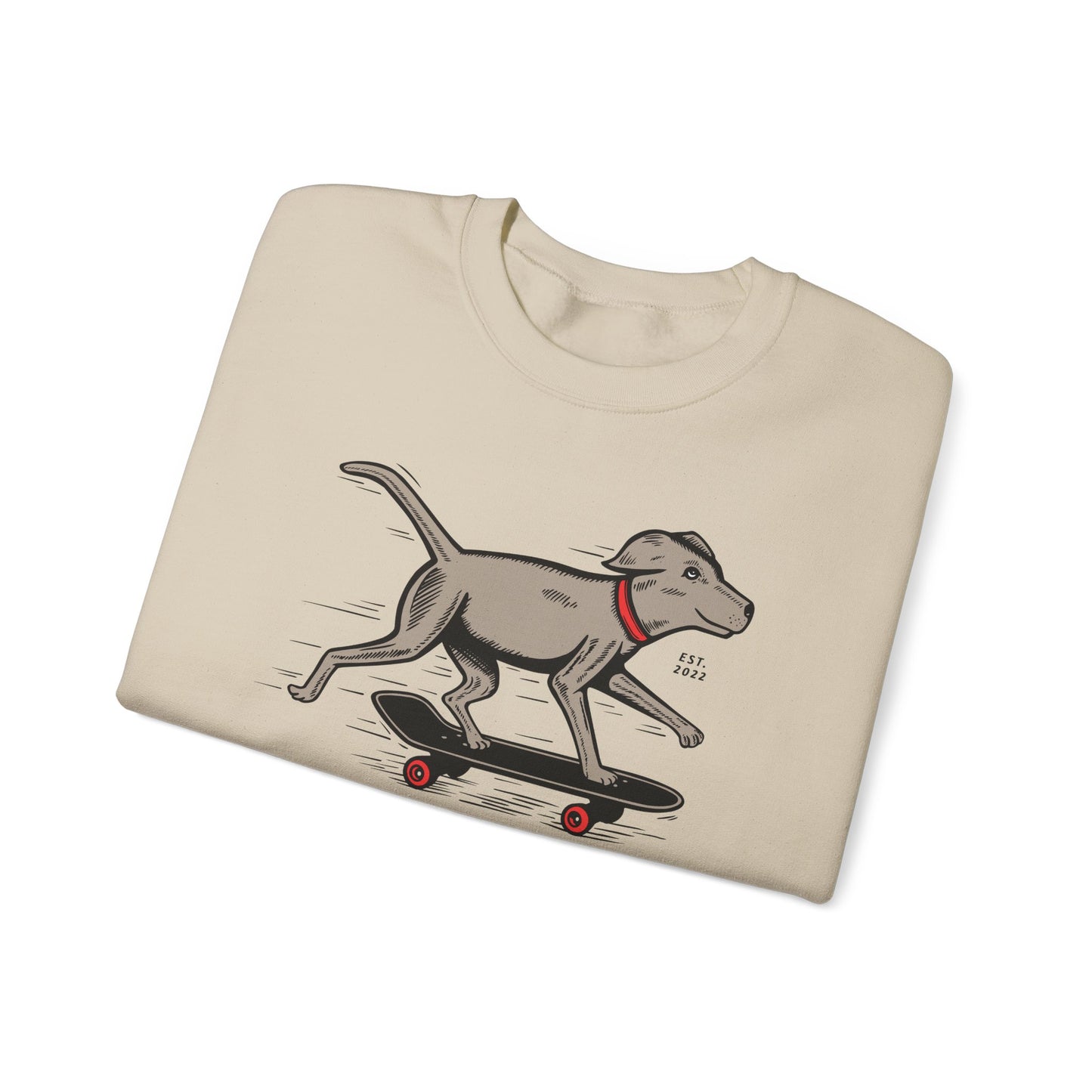 Sunshine Luckies Skateboarding Dog Unisex Heavy Blend™ Crewneck Sweatshirt