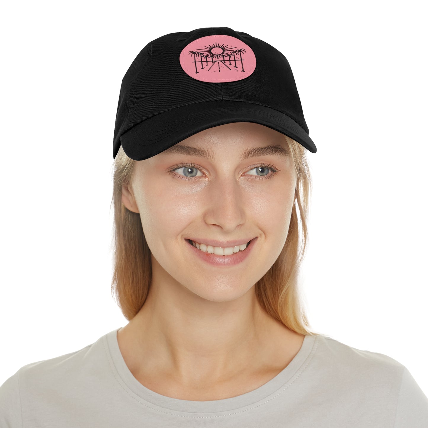 Sun Hat with Leather Patch - Dad Hat