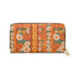 Retro Autumn Blooms Zipper Wallet