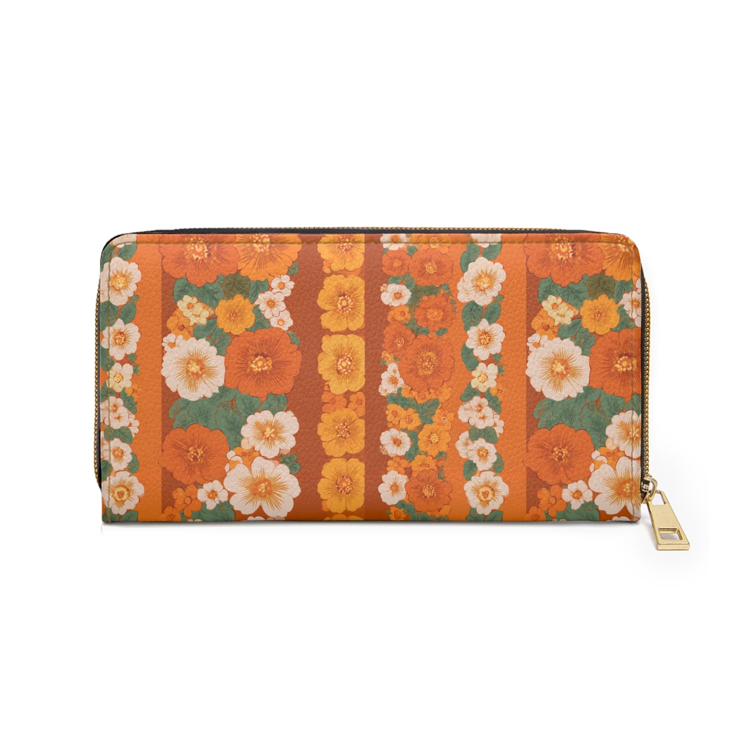 Retro Autumn Blooms Zipper Wallet