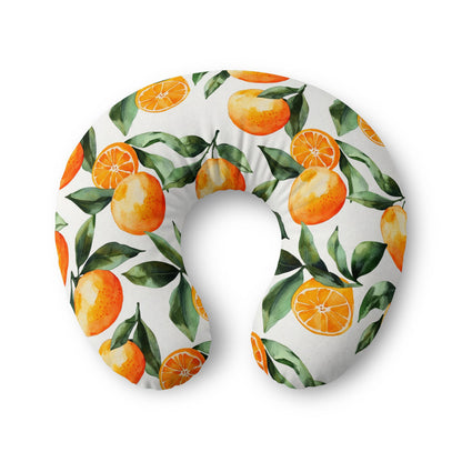 Citrus Blossom Nursing Pillow Cover — Orange Watercolor Pattern