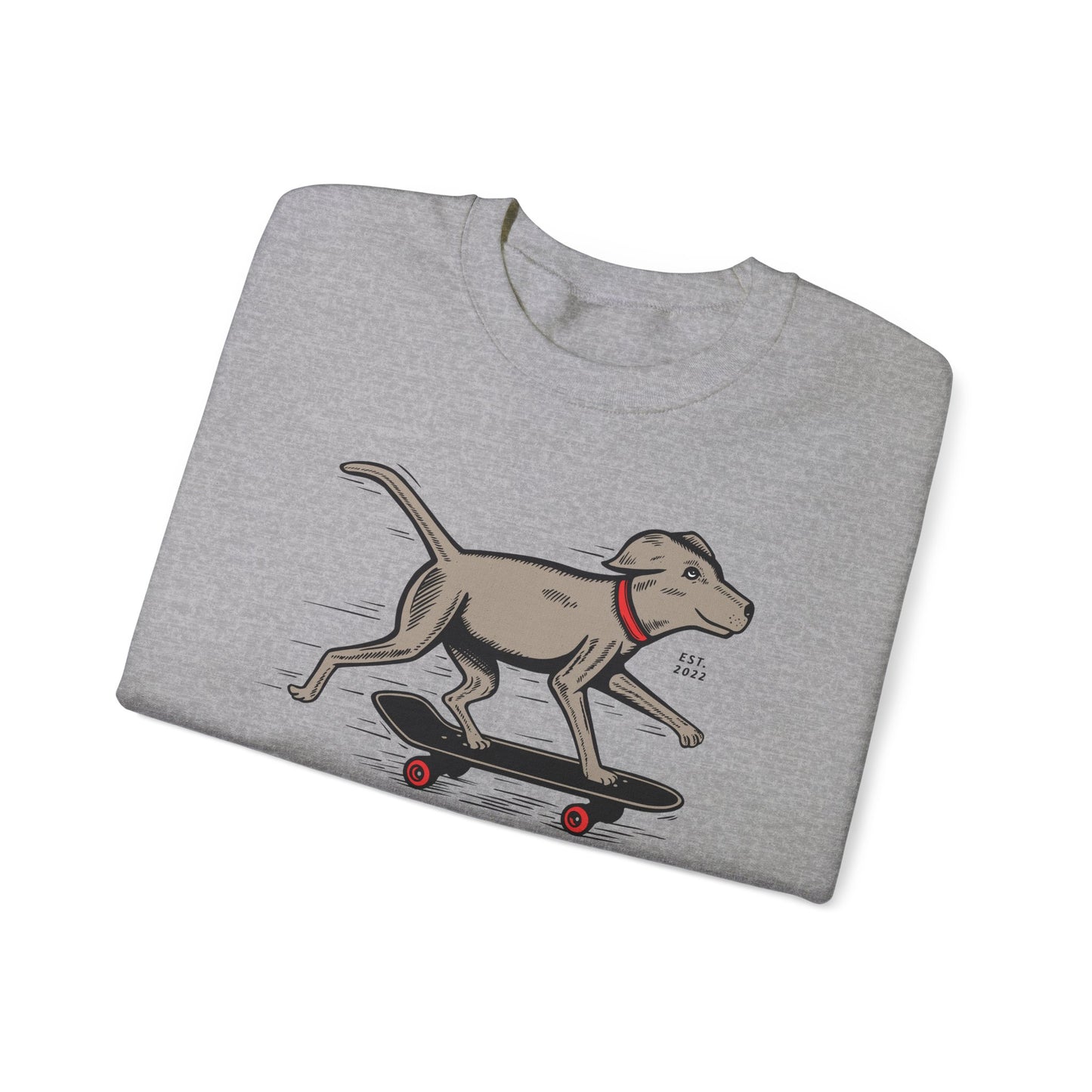 Sunshine Luckies Skateboarding Dog Unisex Heavy Blend™ Crewneck Sweatshirt