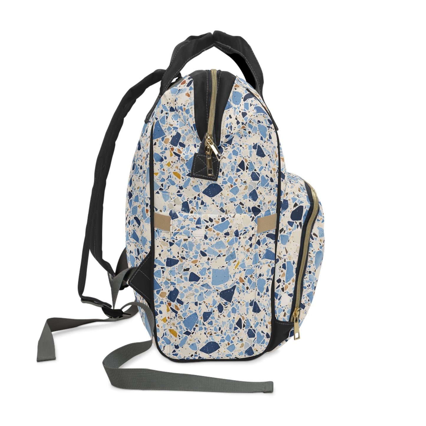 Blue Terrazzo Multifunctional Diaper Backpack