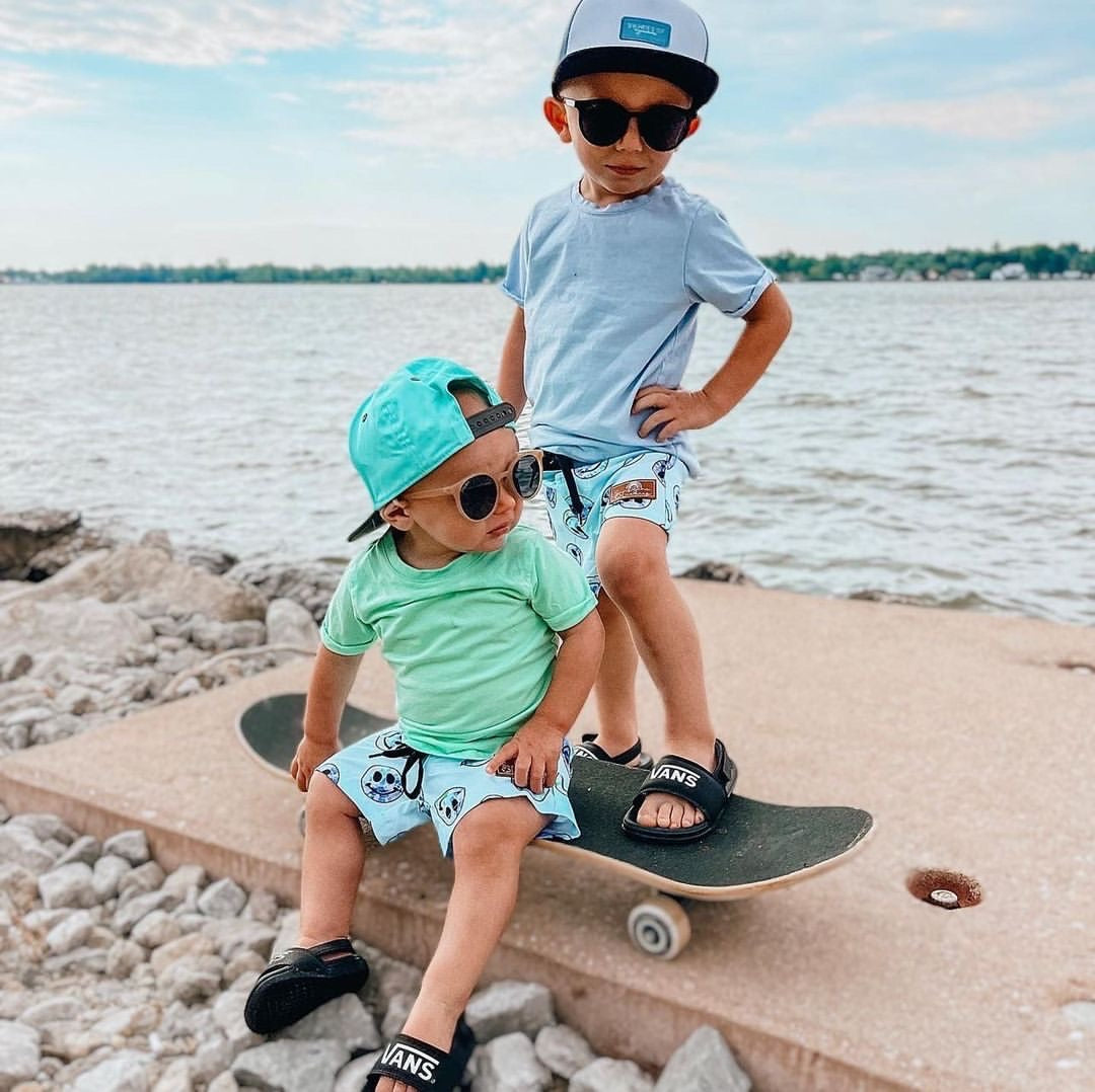 Boys Blue Smiley Boardshorts