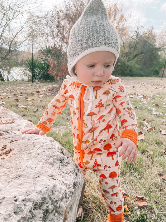 Woodland Mushroom Zippy Bamboo Pajamas