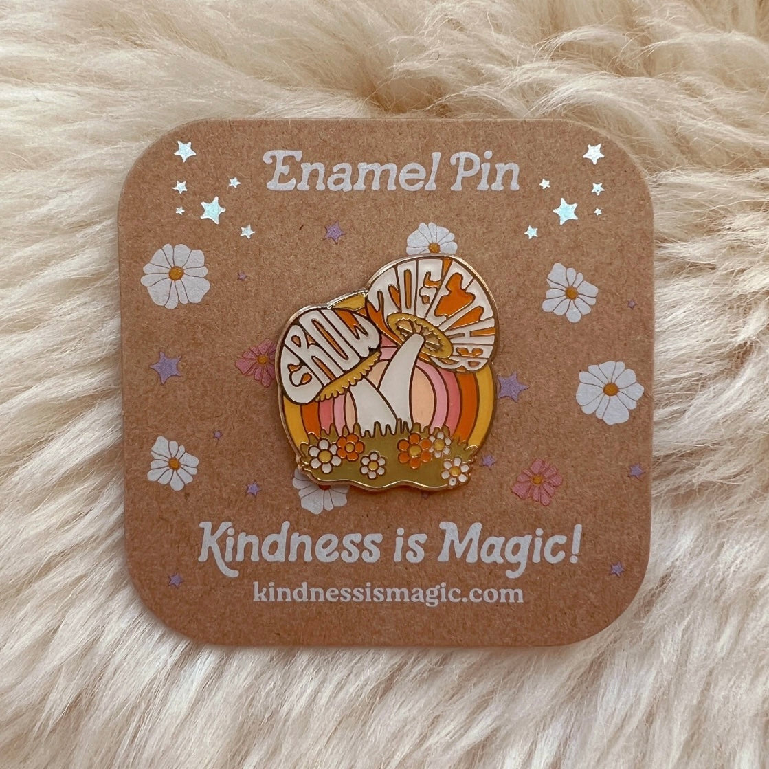 Grow Together Mushroom Enamel Pin
